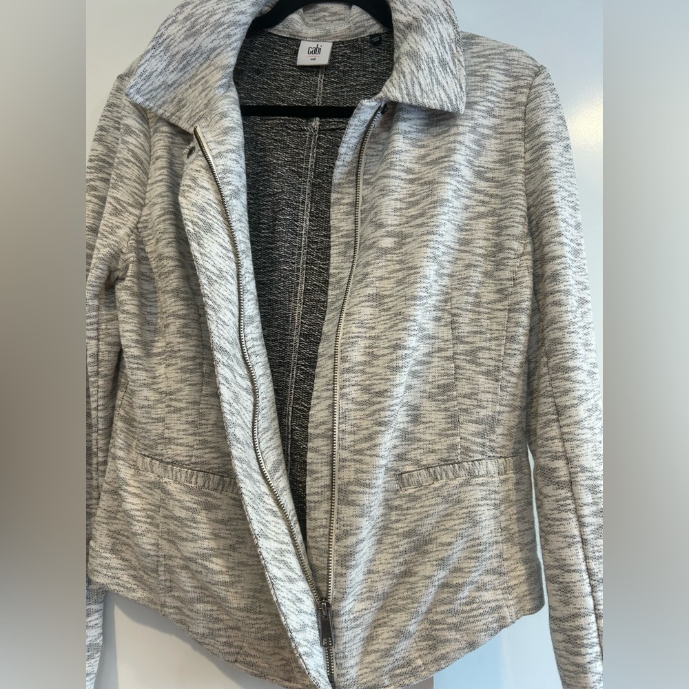 Cabi Women's Heathered Gray Neo Jacket Front Zip Style #5102 Size Medium - Picture 4 of 10